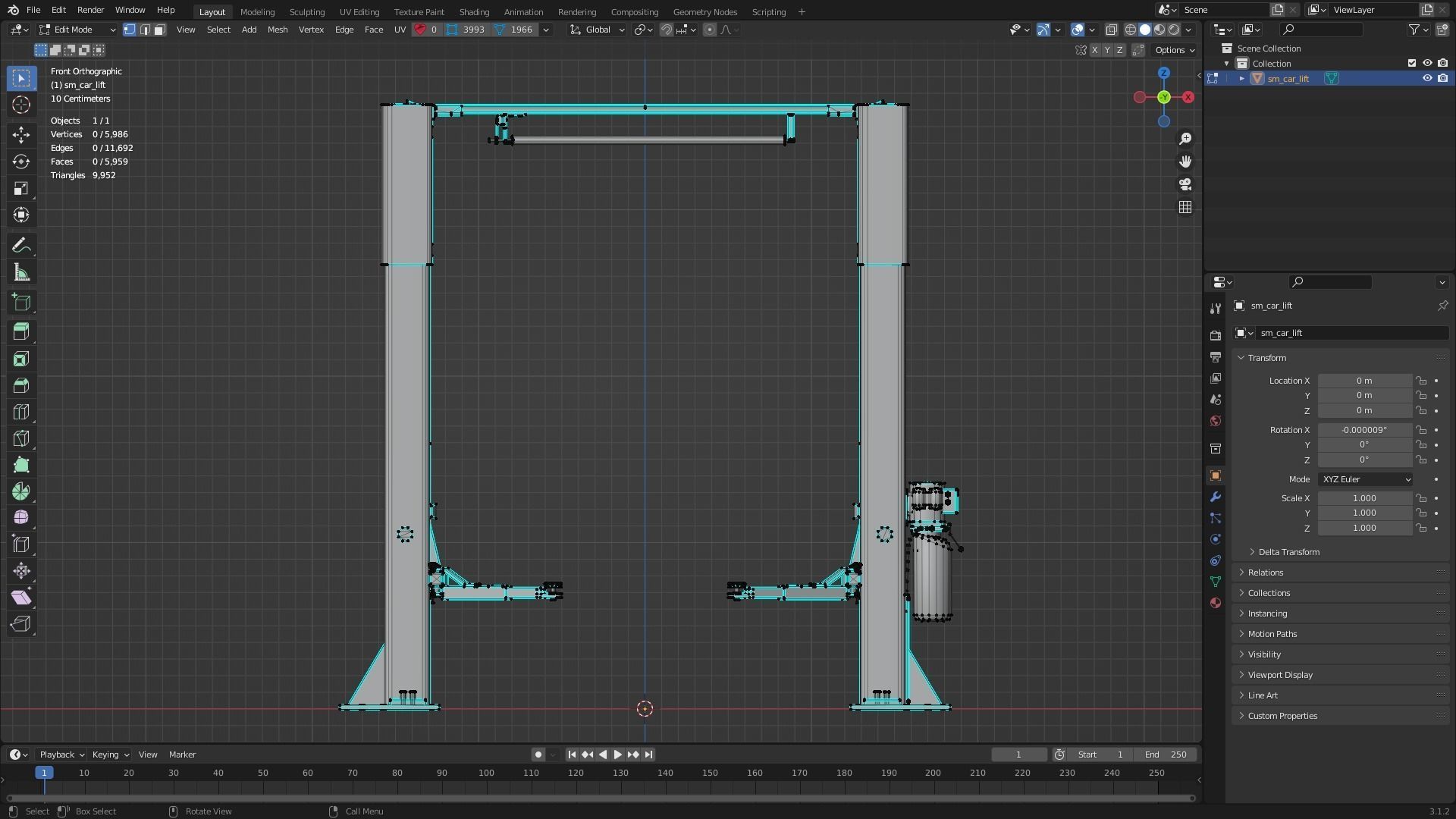 Car Lift Low-poly 3D model_9