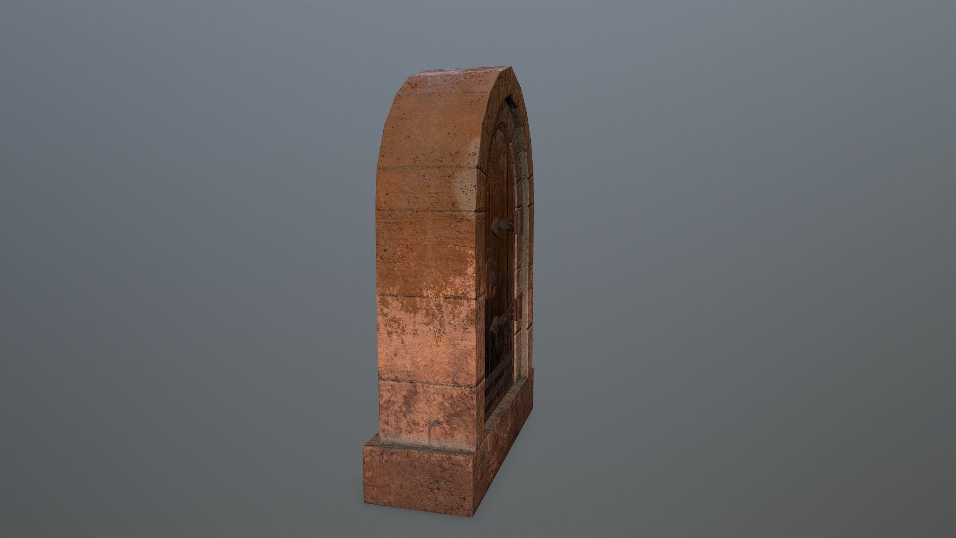 Medieval  Door Low-poly 3D model_7