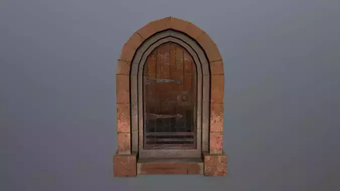 Medieval  Door Low-poly 3D model