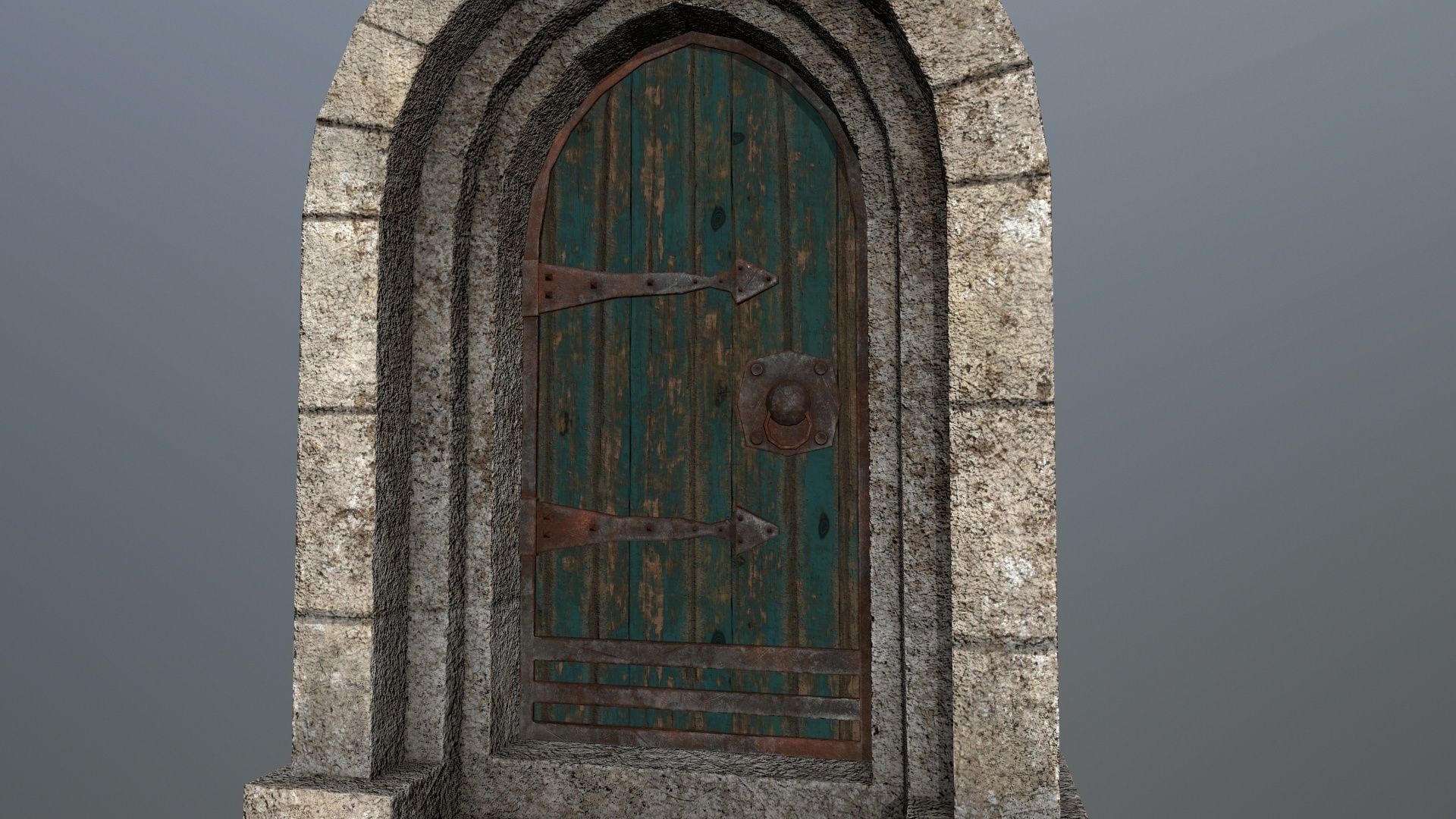Medieval Door Low-poly 3D model_10