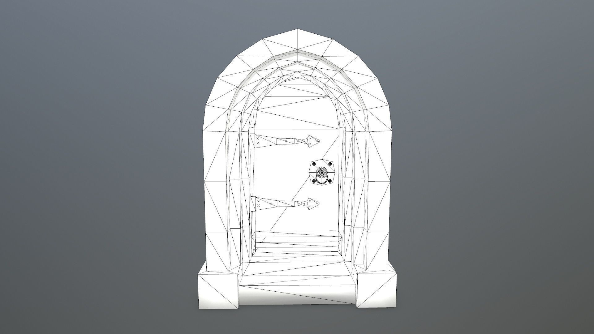 Medieval Door Low-poly 3D model_13