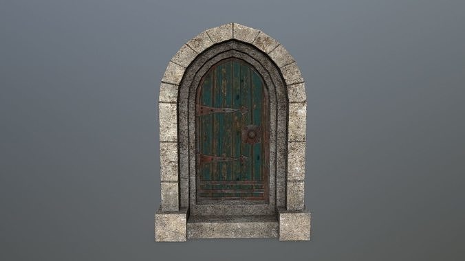 Medieval Door Low-poly 3D model