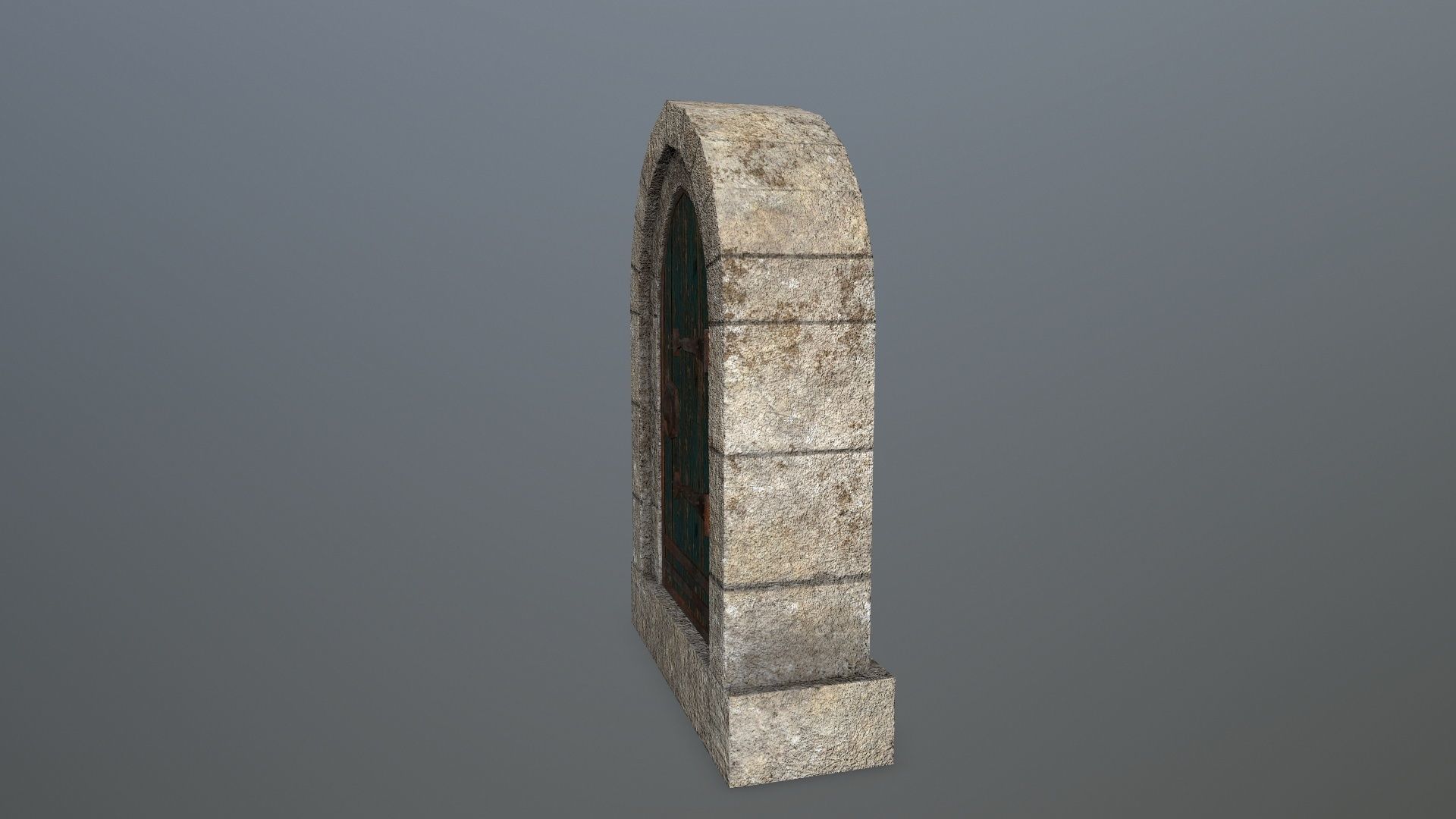 Medieval Door Low-poly 3D model_4