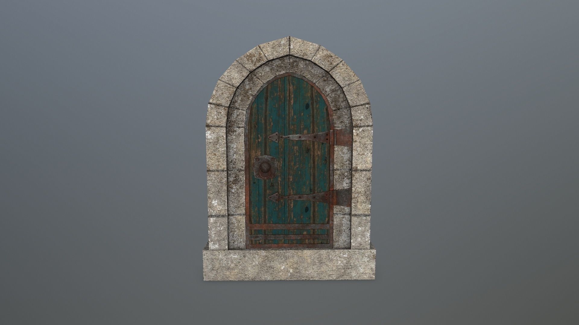 Medieval Door Low-poly 3D model_6