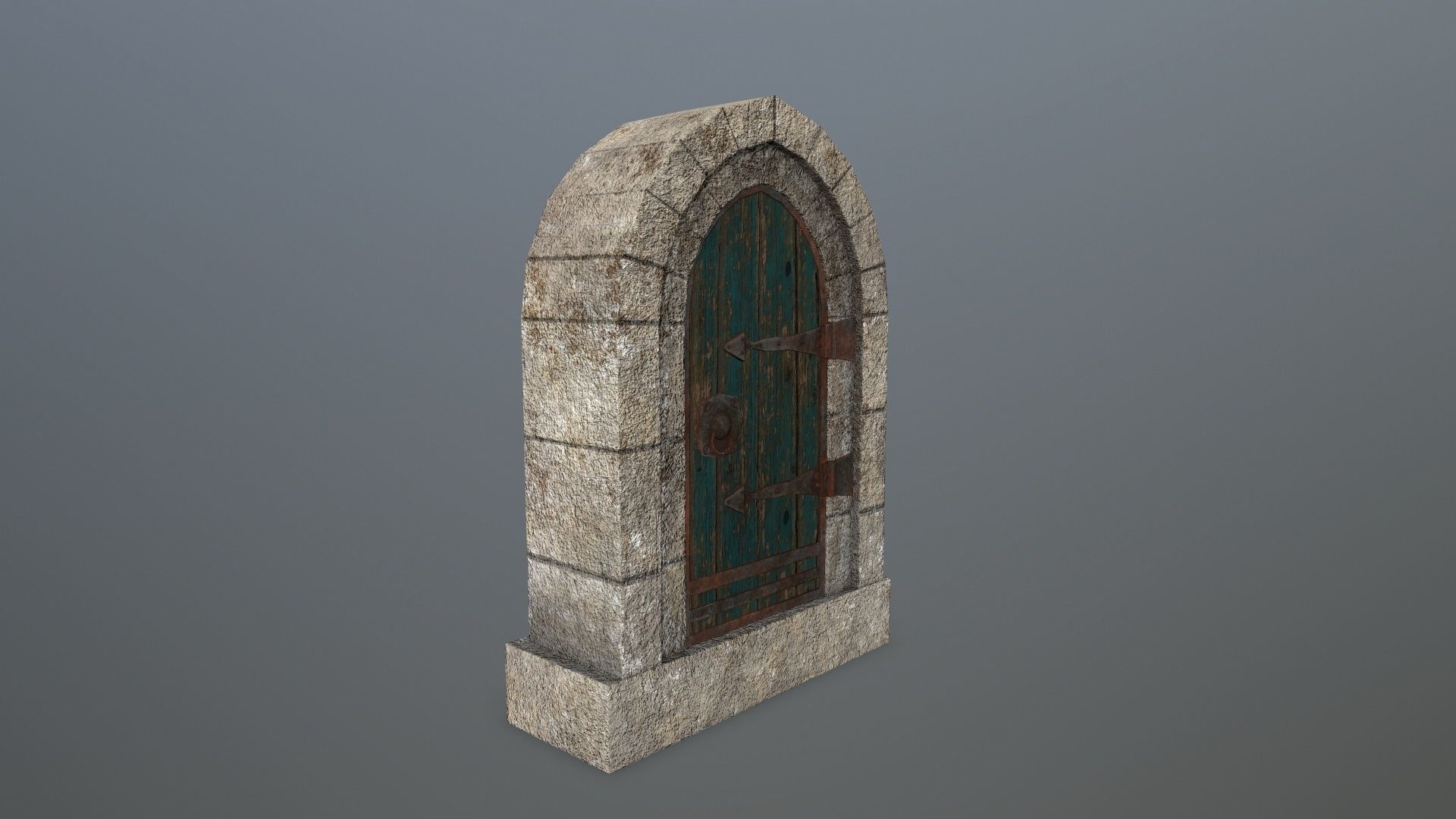 Medieval Door Low-poly 3D model_7
