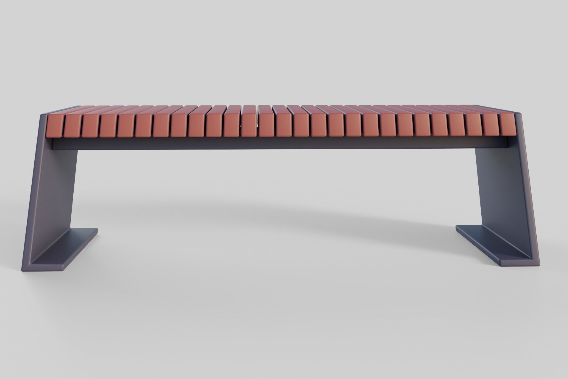 Cartoon Benches Collection Low-poly 3D model_36