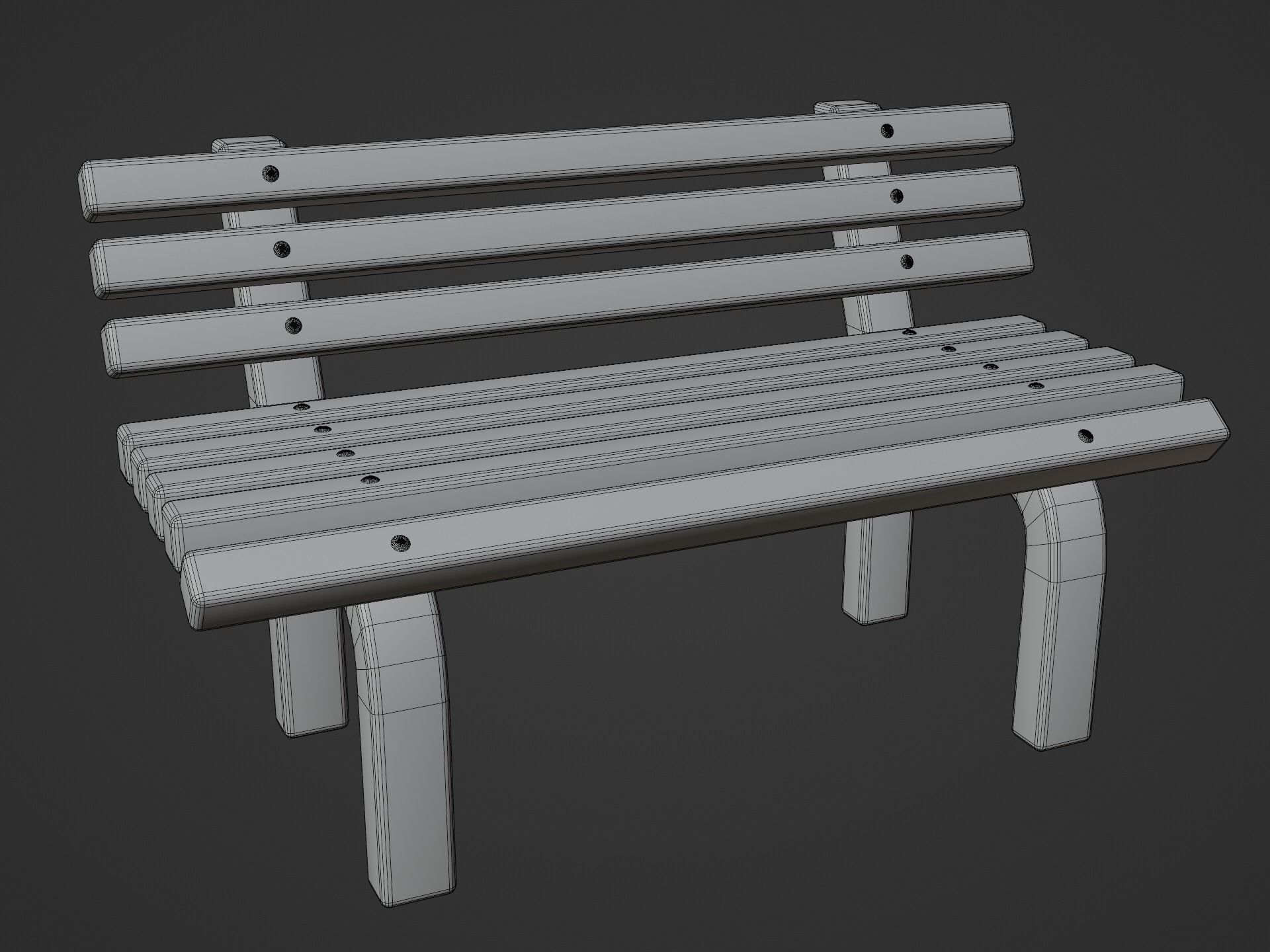Cartoon Benches Collection Low-poly 3D model_25
