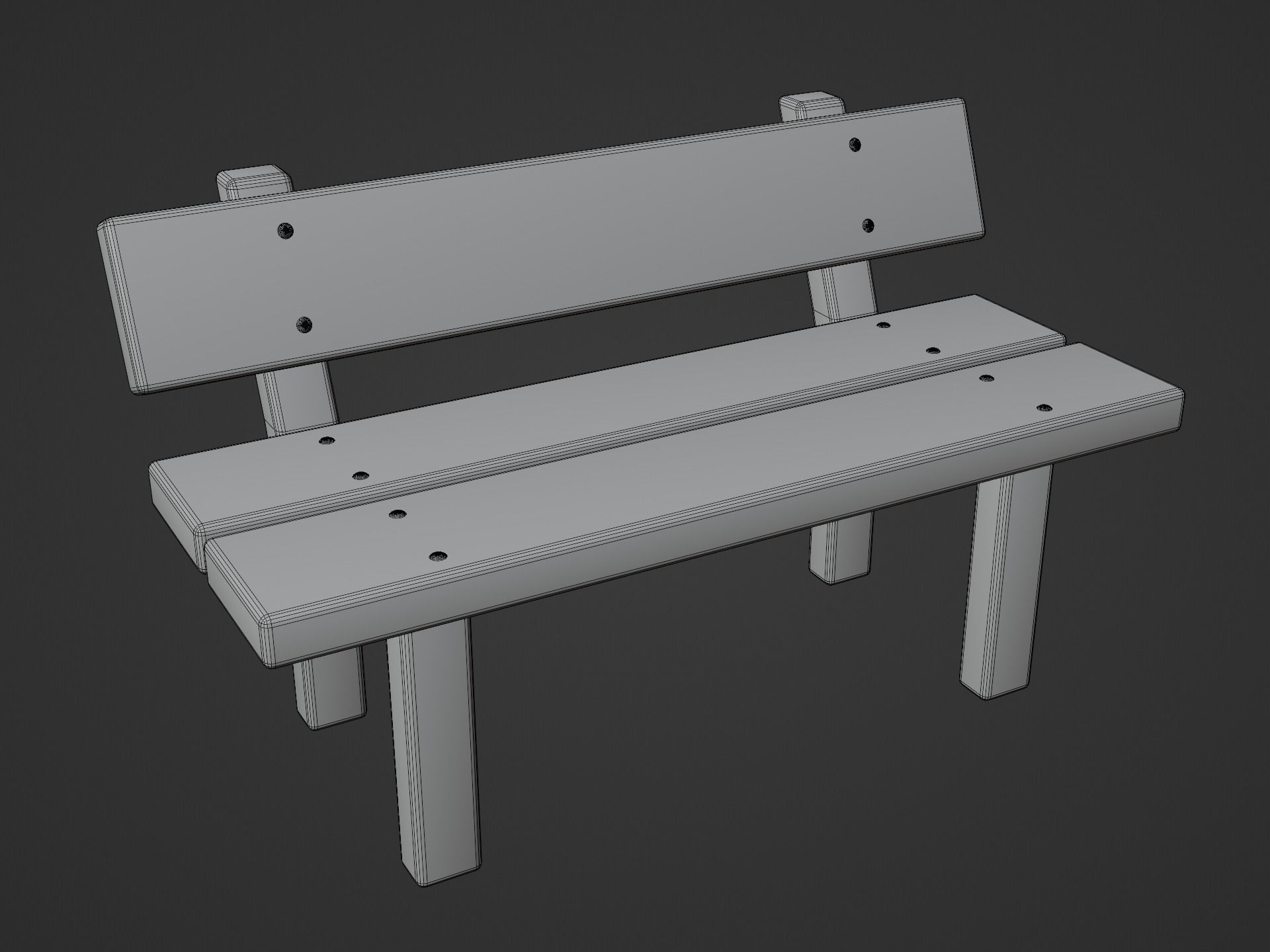 Cartoon Benches Collection Low-poly 3D model_17