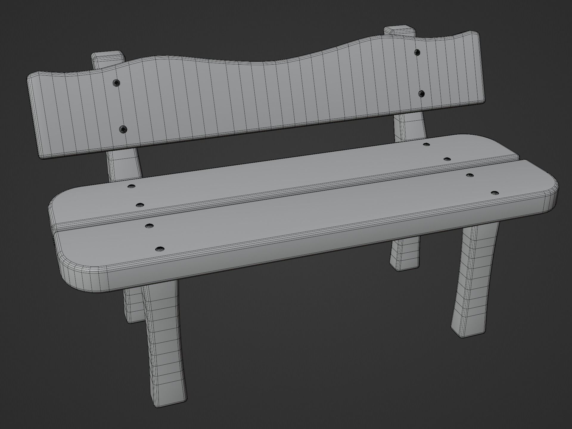 Cartoon Benches Collection Low-poly 3D model_21