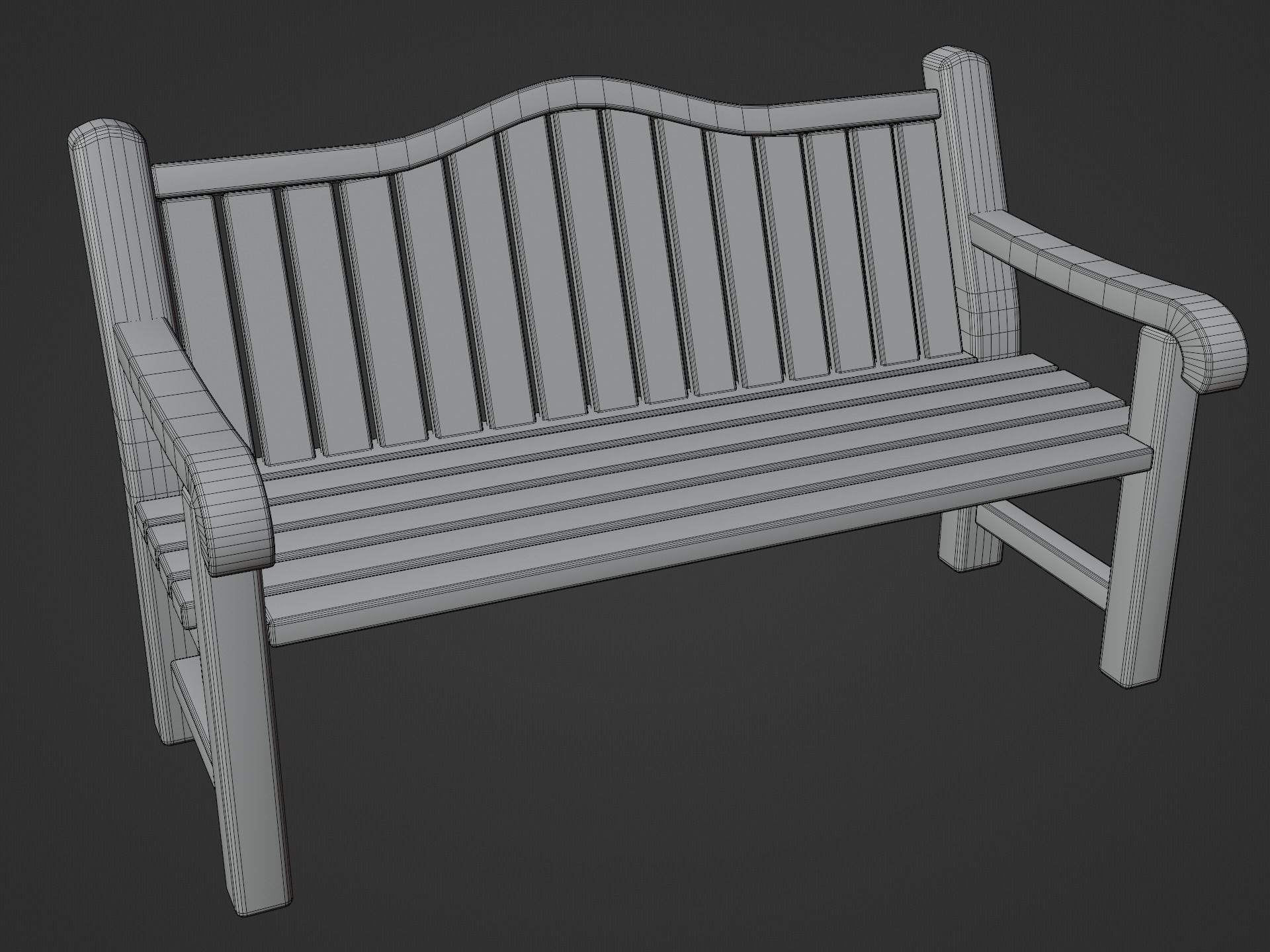 Cartoon Benches Collection Low-poly 3D model_41