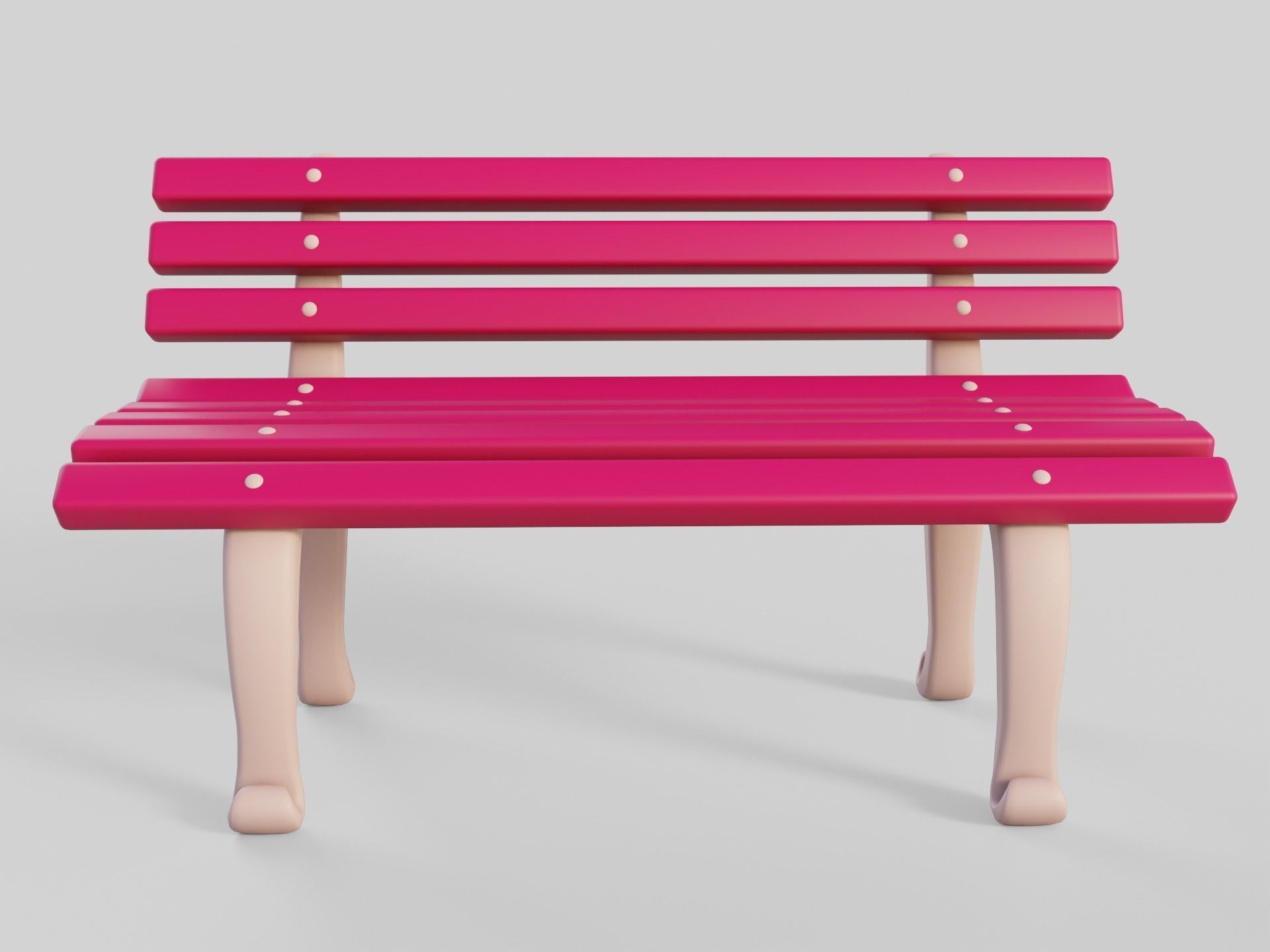 Cartoon Benches Collection Low-poly 3D model_27