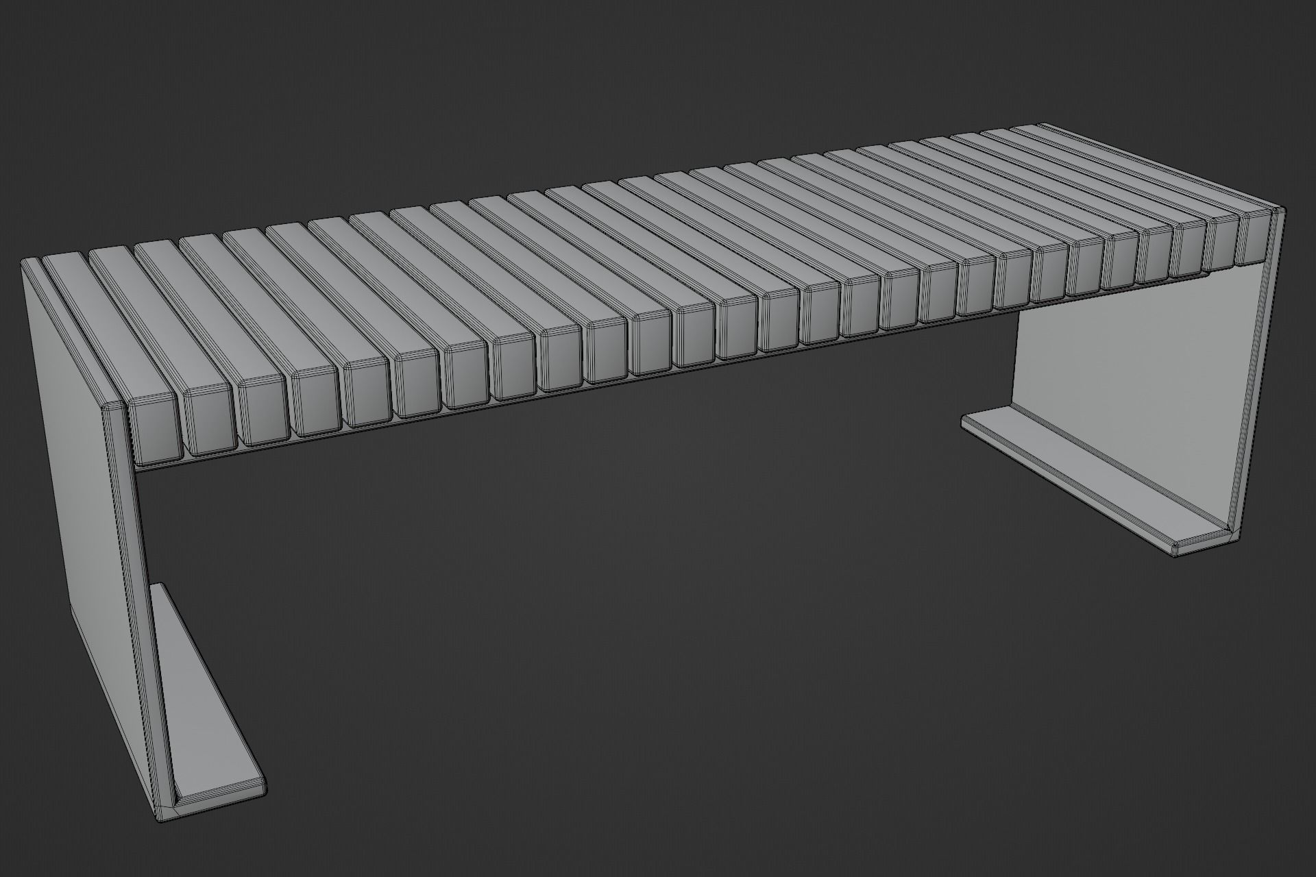 Cartoon Benches Collection Low-poly 3D model_37