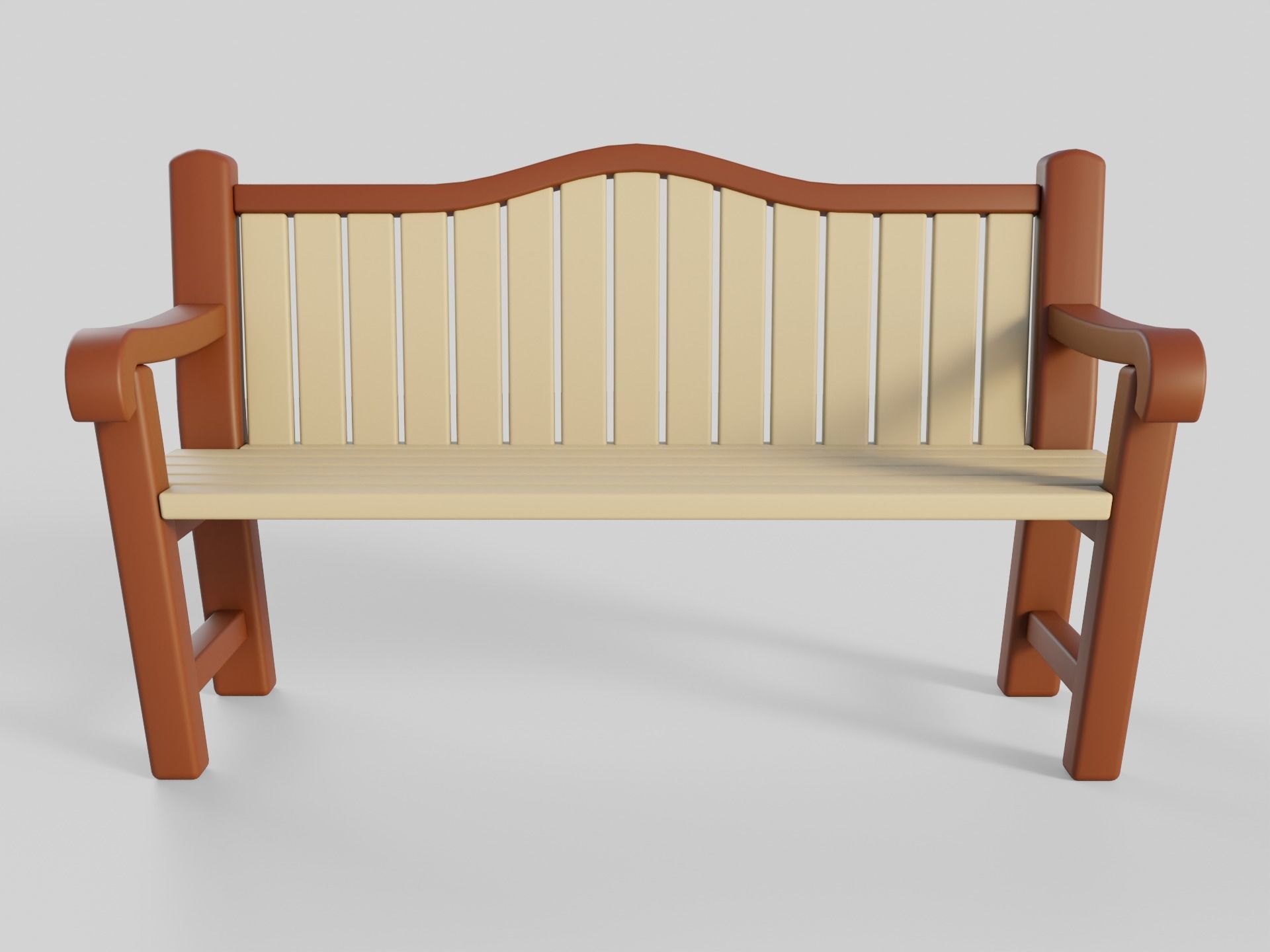 Cartoon Benches Collection Low-poly 3D model_40