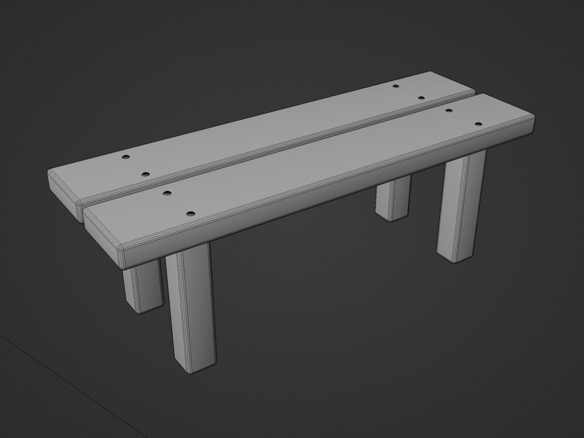 Cartoon Benches Collection Low-poly 3D model_5