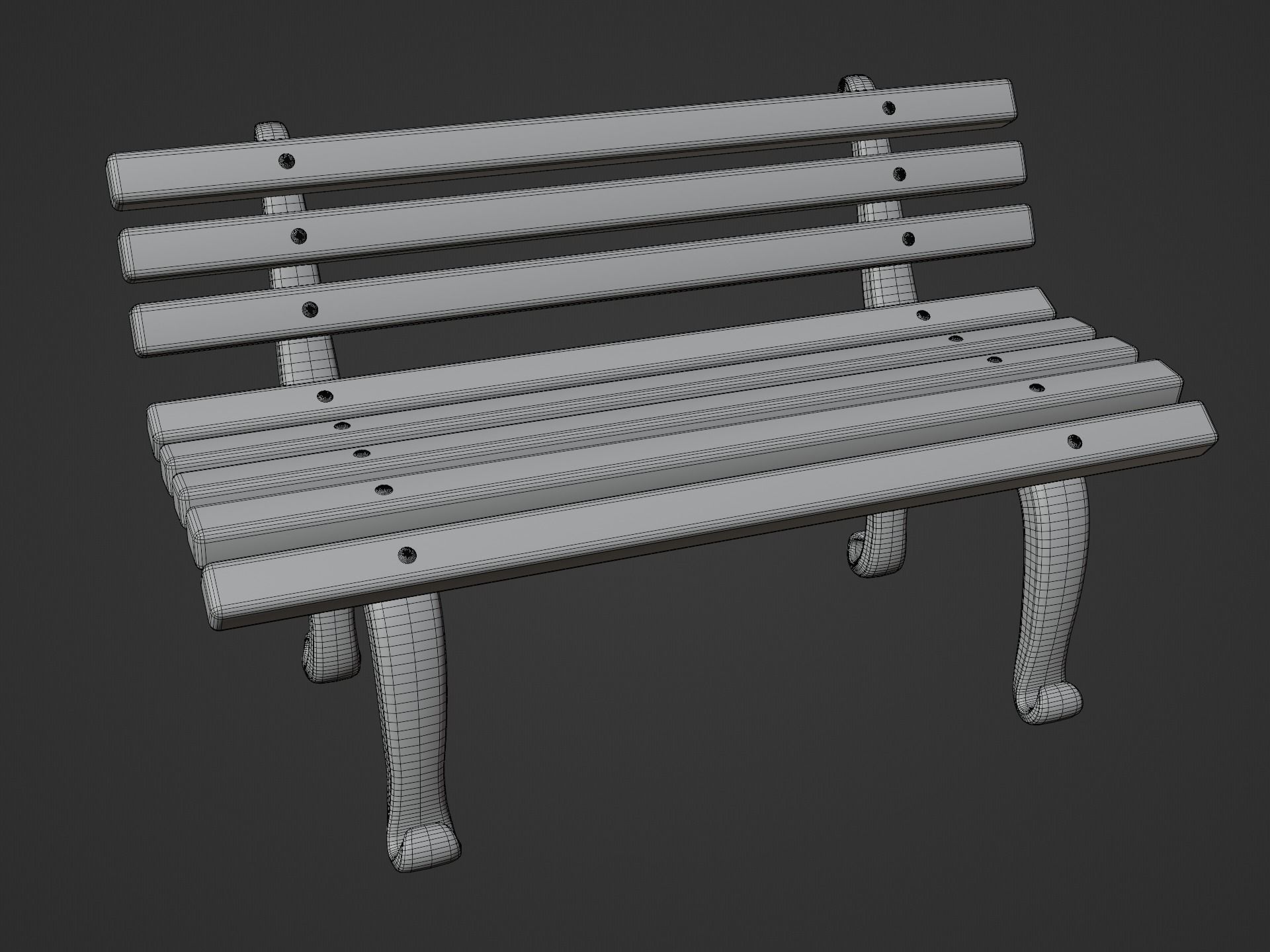 Cartoon Benches Collection Low-poly 3D model_29