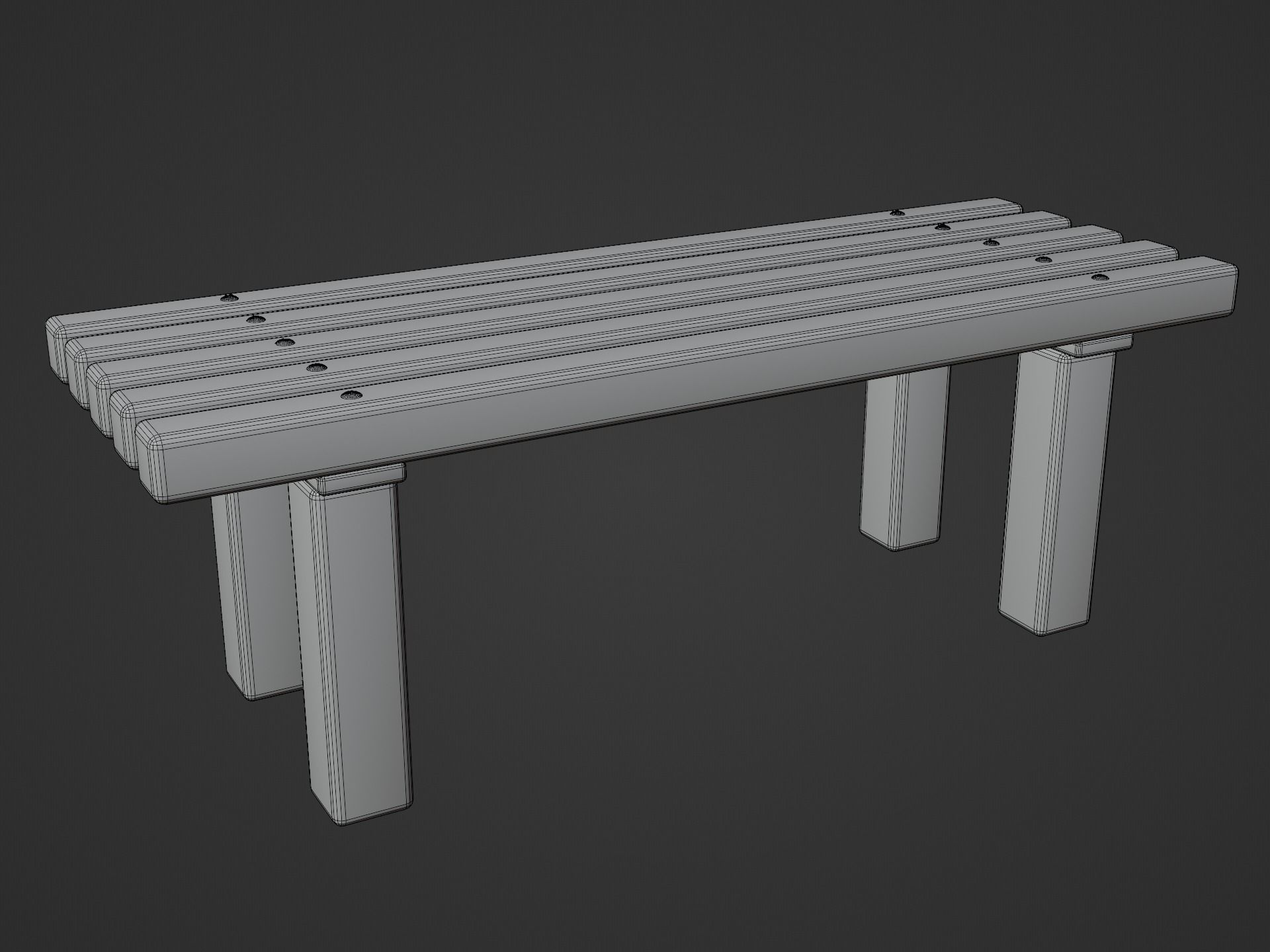 Cartoon Benches Collection Low-poly 3D model_13