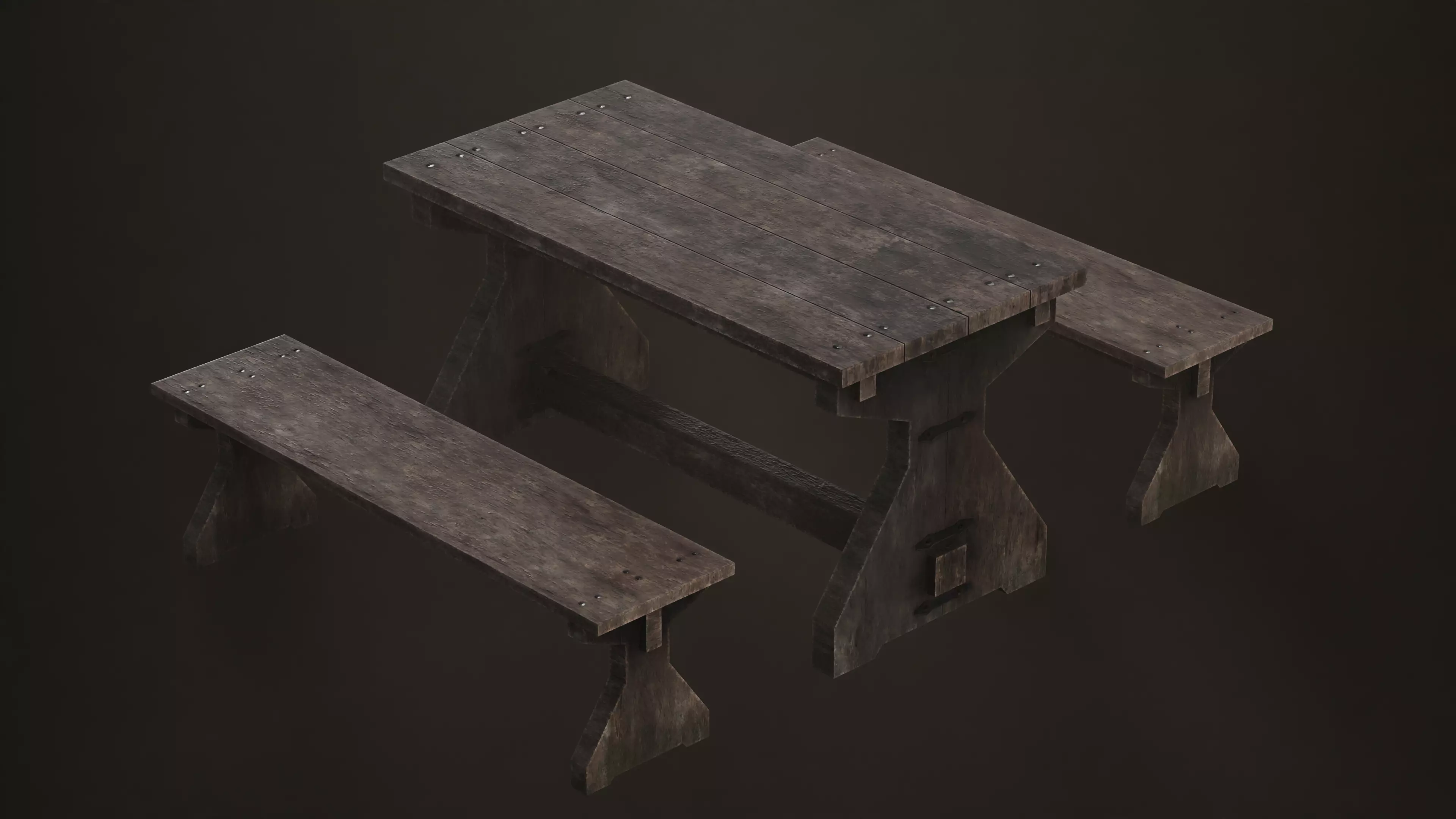 Medieval Dining Table Free low-poly 3D model