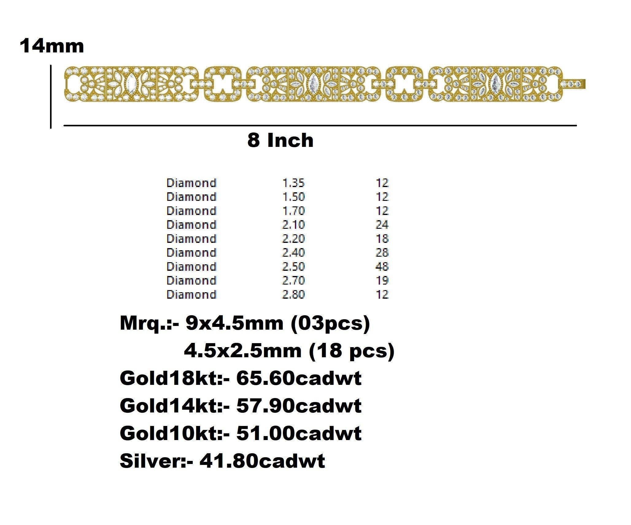 Antique Art Deco Style Bracelet 3D print model_1