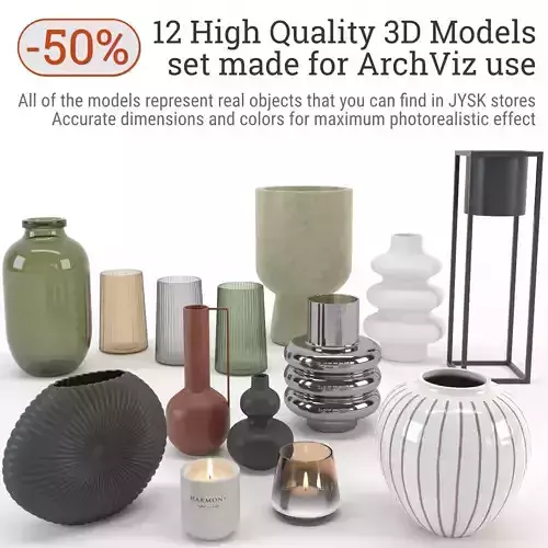 JYSK Decorations Set - 12 Models 3D Model Collection