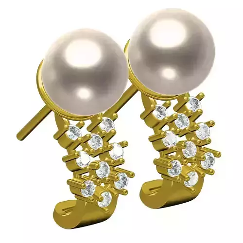 Off White Pearl Diamond Earring