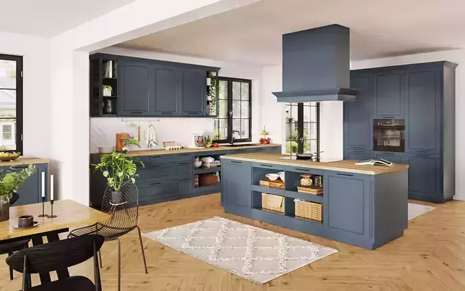 Scandinavian kitchen with island 