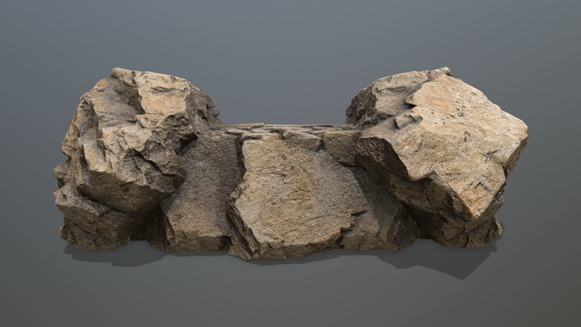 Rock  Gate Low-poly 3D model_6