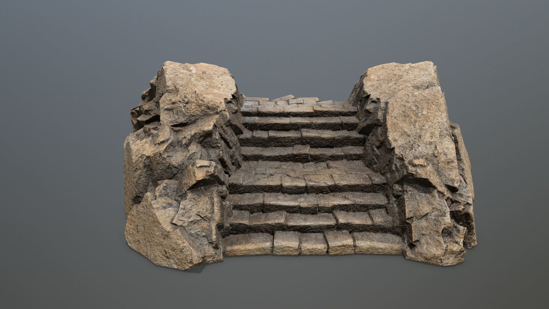 Rock  Gate Low-poly 3D model_1