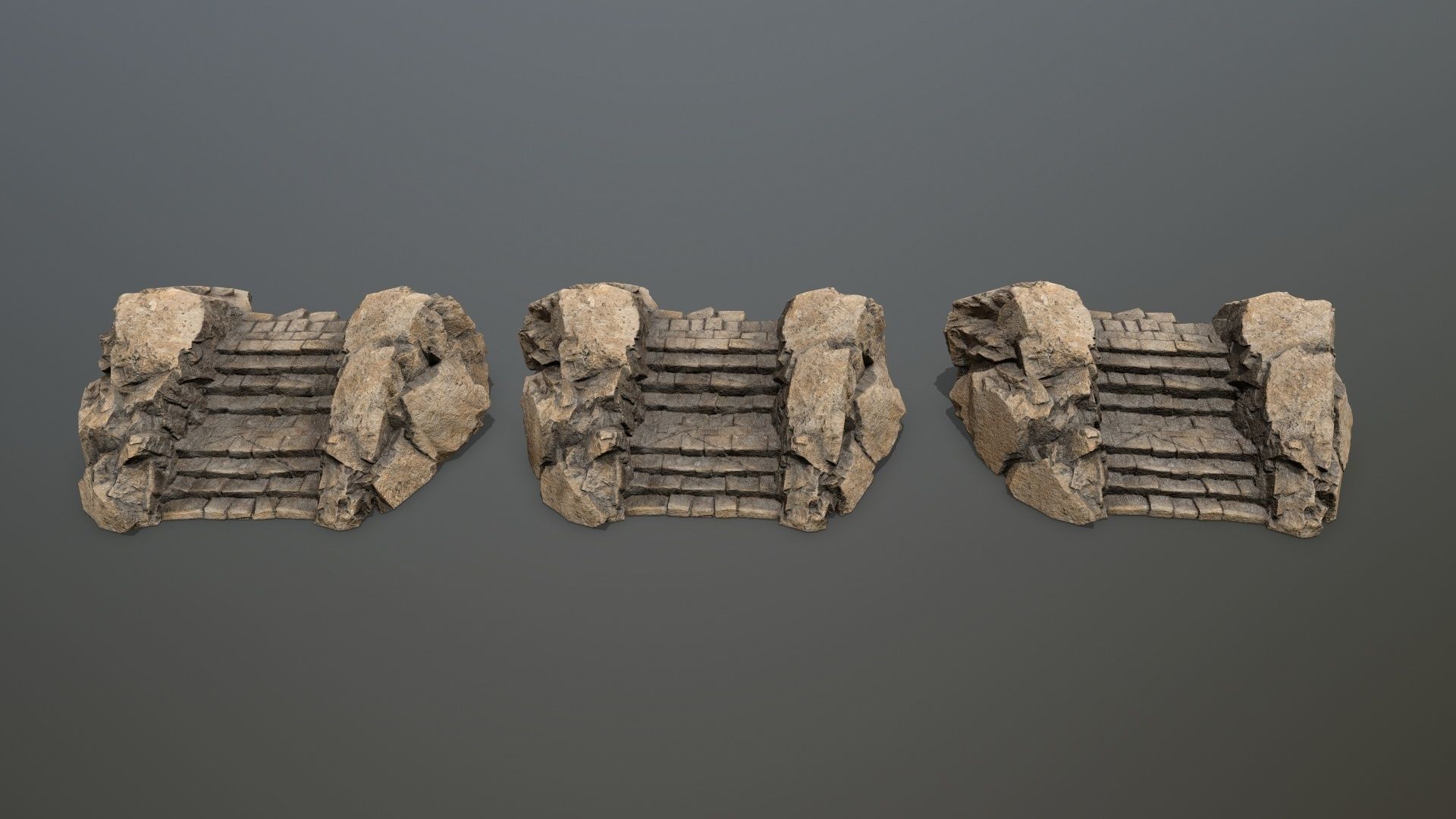 Rock  Gate Low-poly 3D model_12