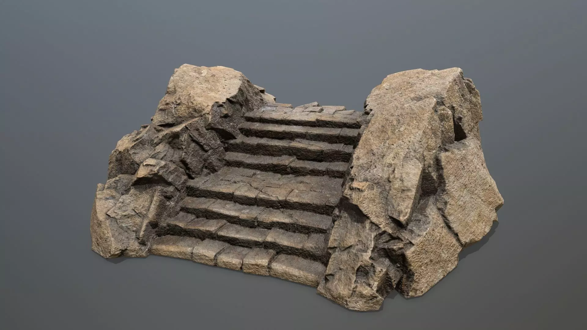 Rock  Gate Low-poly 3D model_0