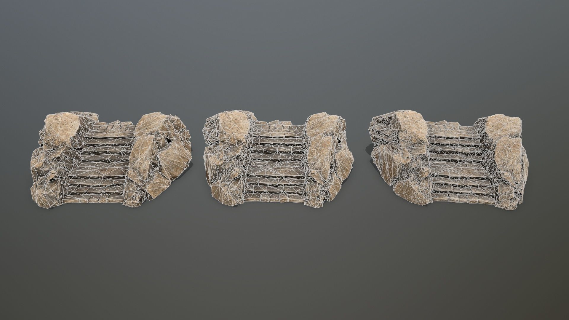 Rock  Gate Low-poly 3D model_13