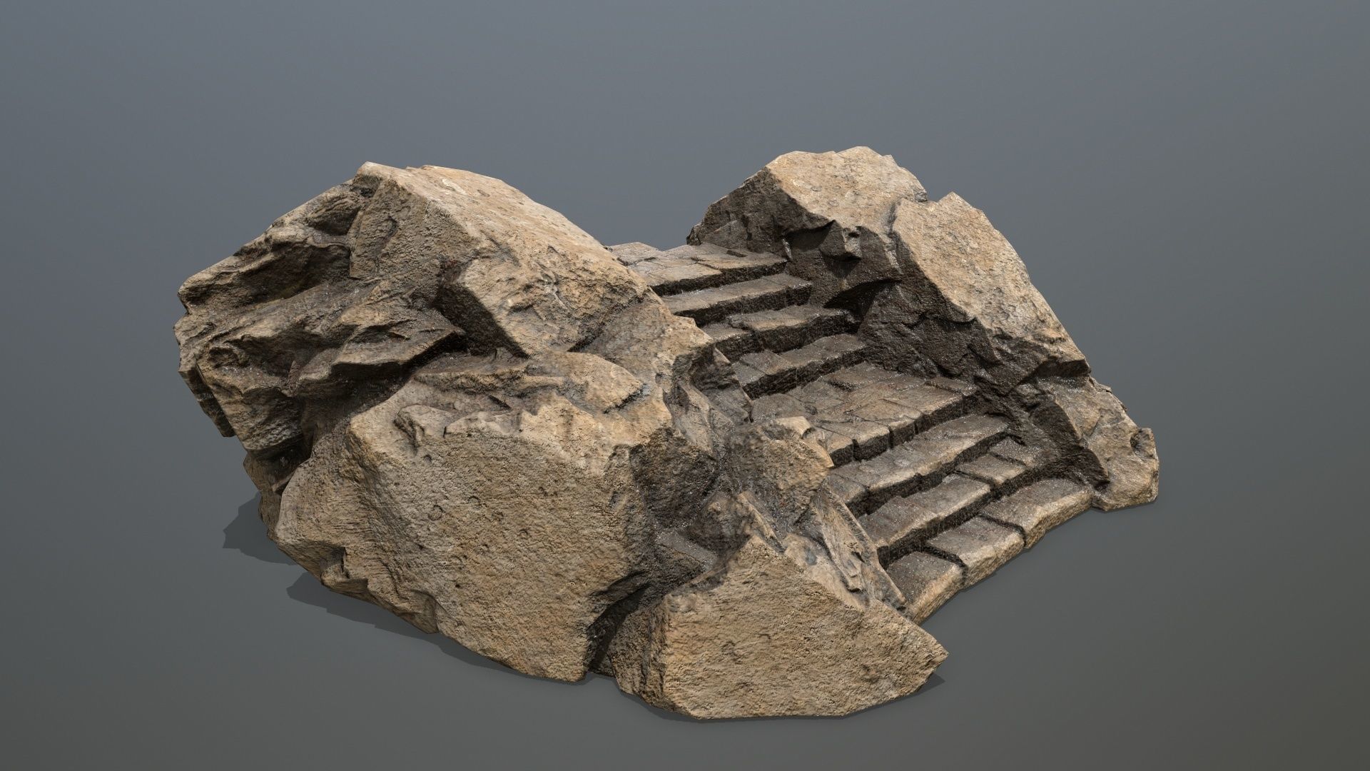 Rock  Gate Low-poly 3D model_2