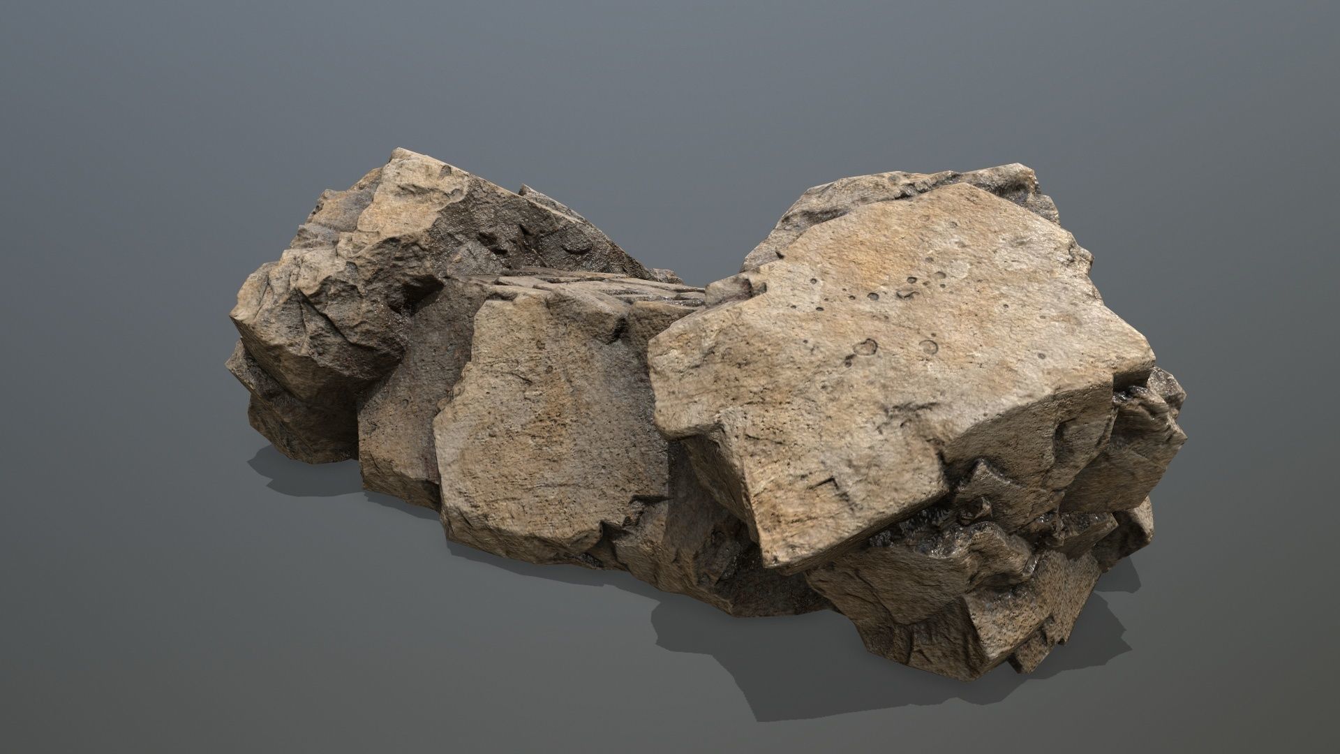 Rock  Gate Low-poly 3D model_5