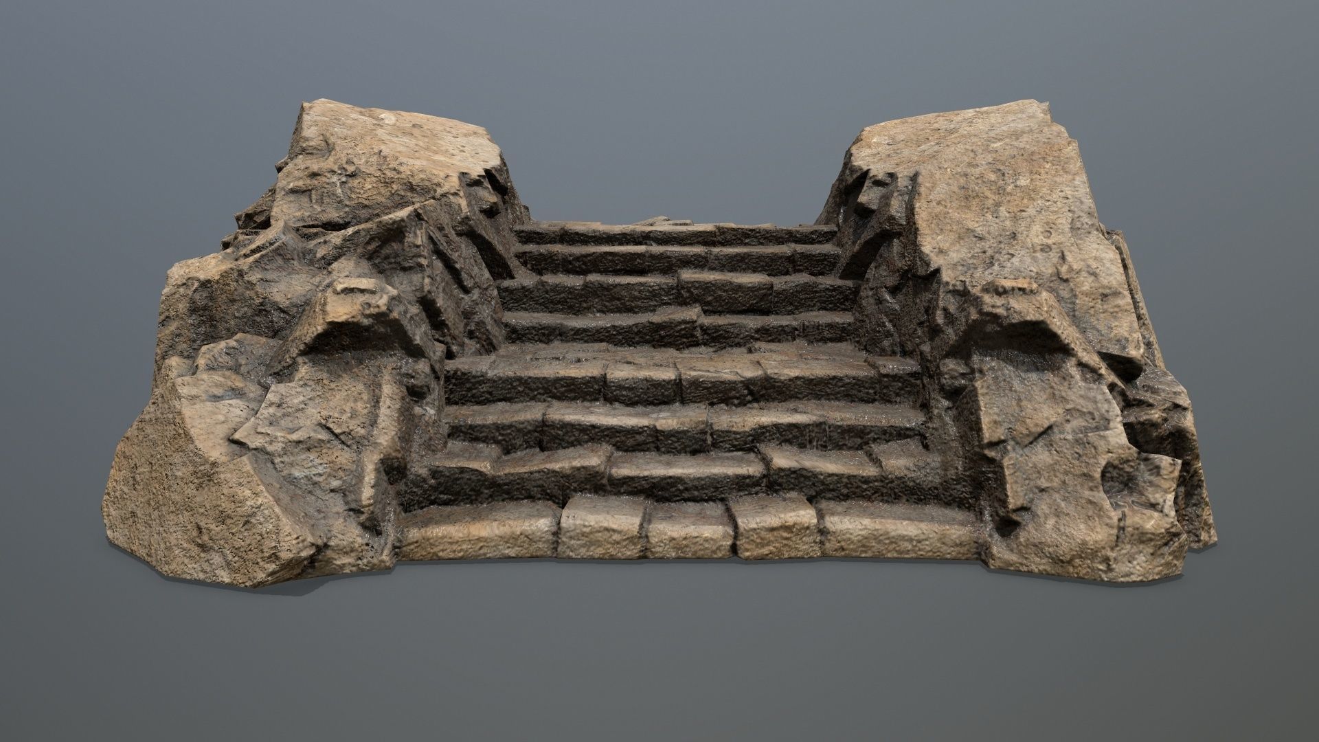 Rock  Gate Low-poly 3D model_11