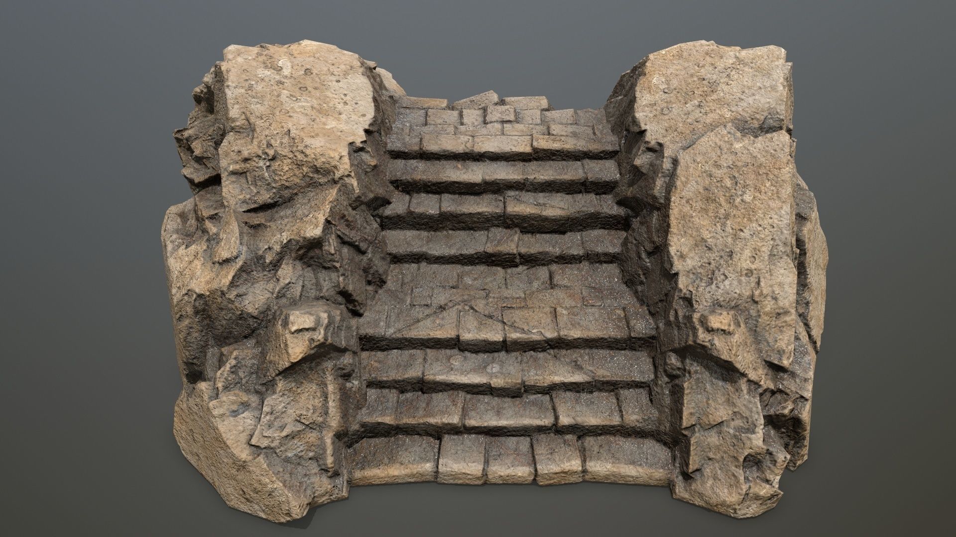 Rock  Gate Low-poly 3D model_10