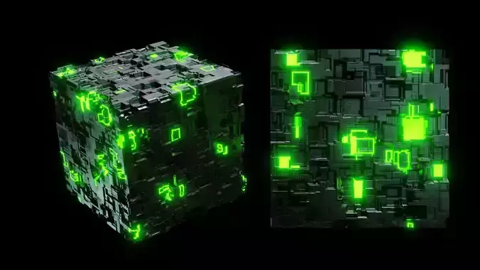 Procedural Neon Techno Material