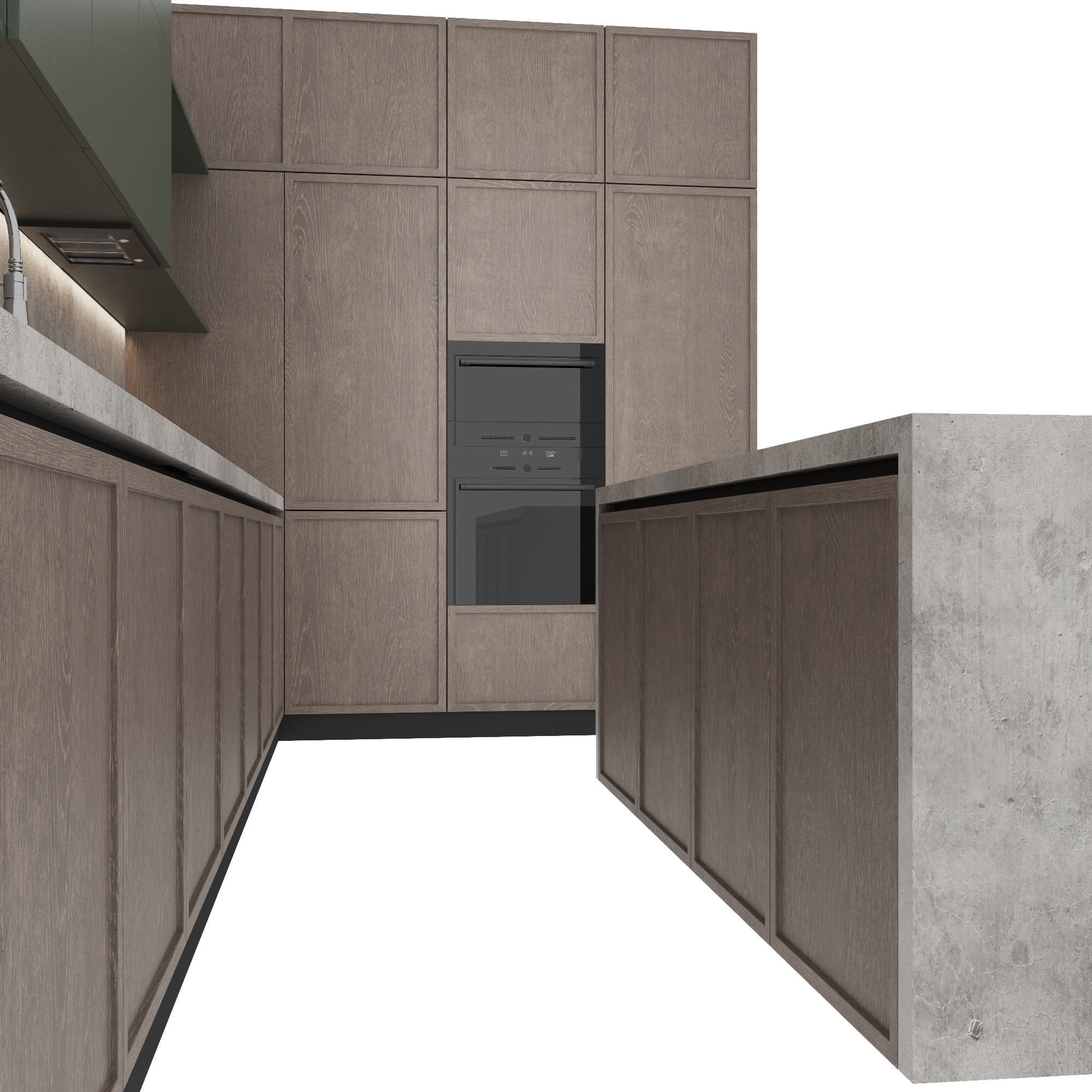 Modern kitchen with island 3D model_6