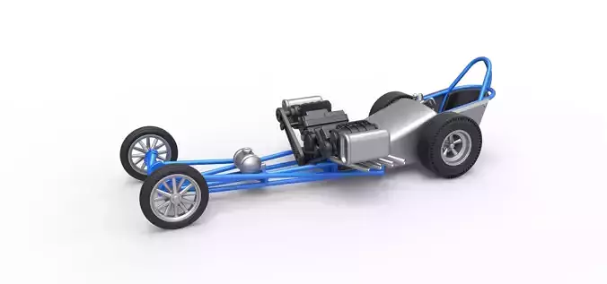 Front engine dragster with double supercharged V8 Scale 1 to 25