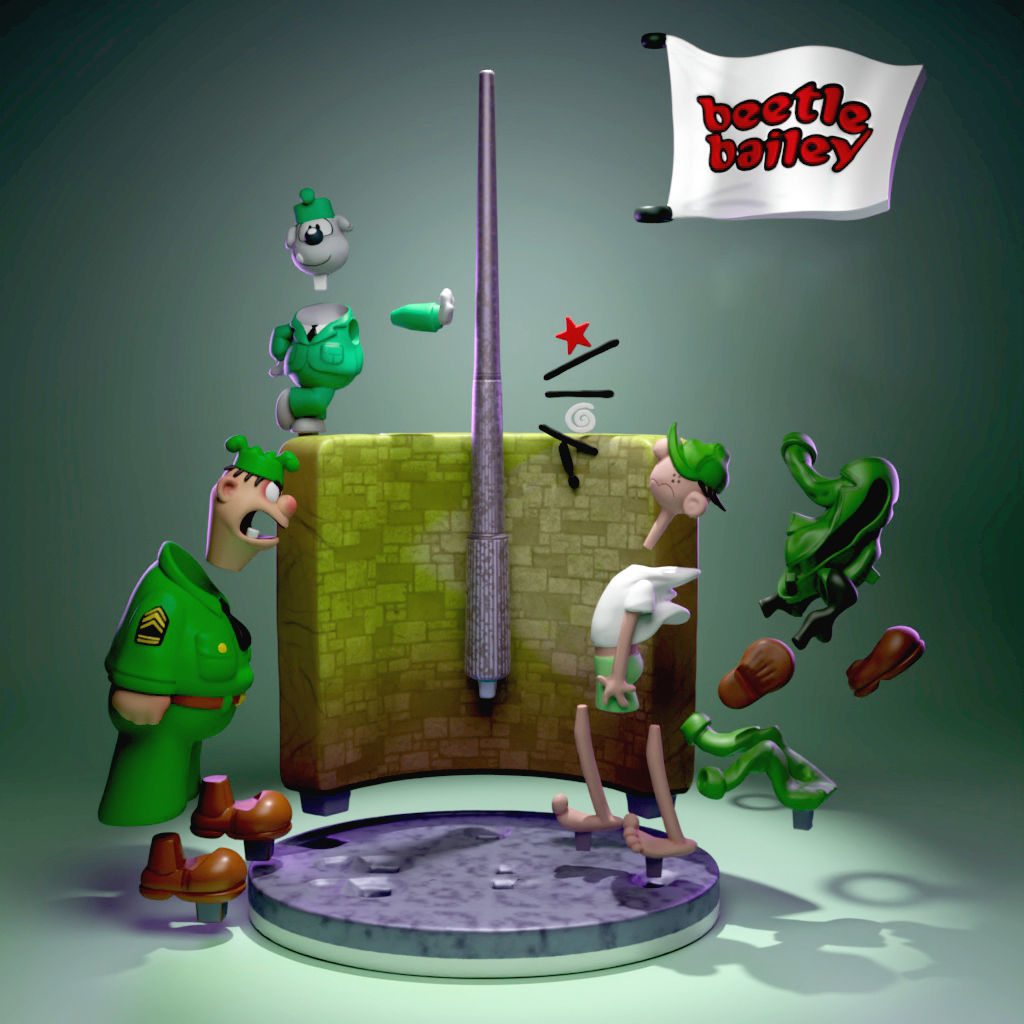 Beetle Bailey 3D print model_4