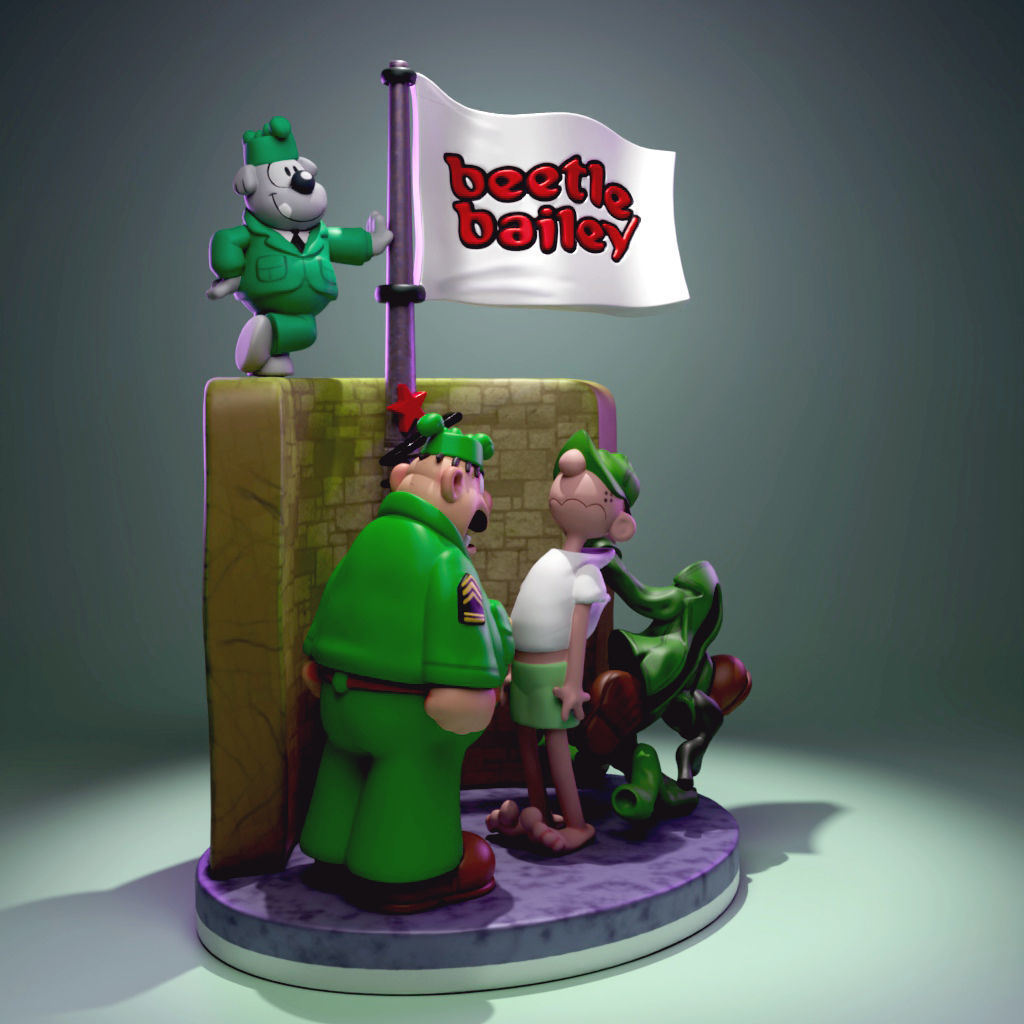 Beetle Bailey 3D print model_2