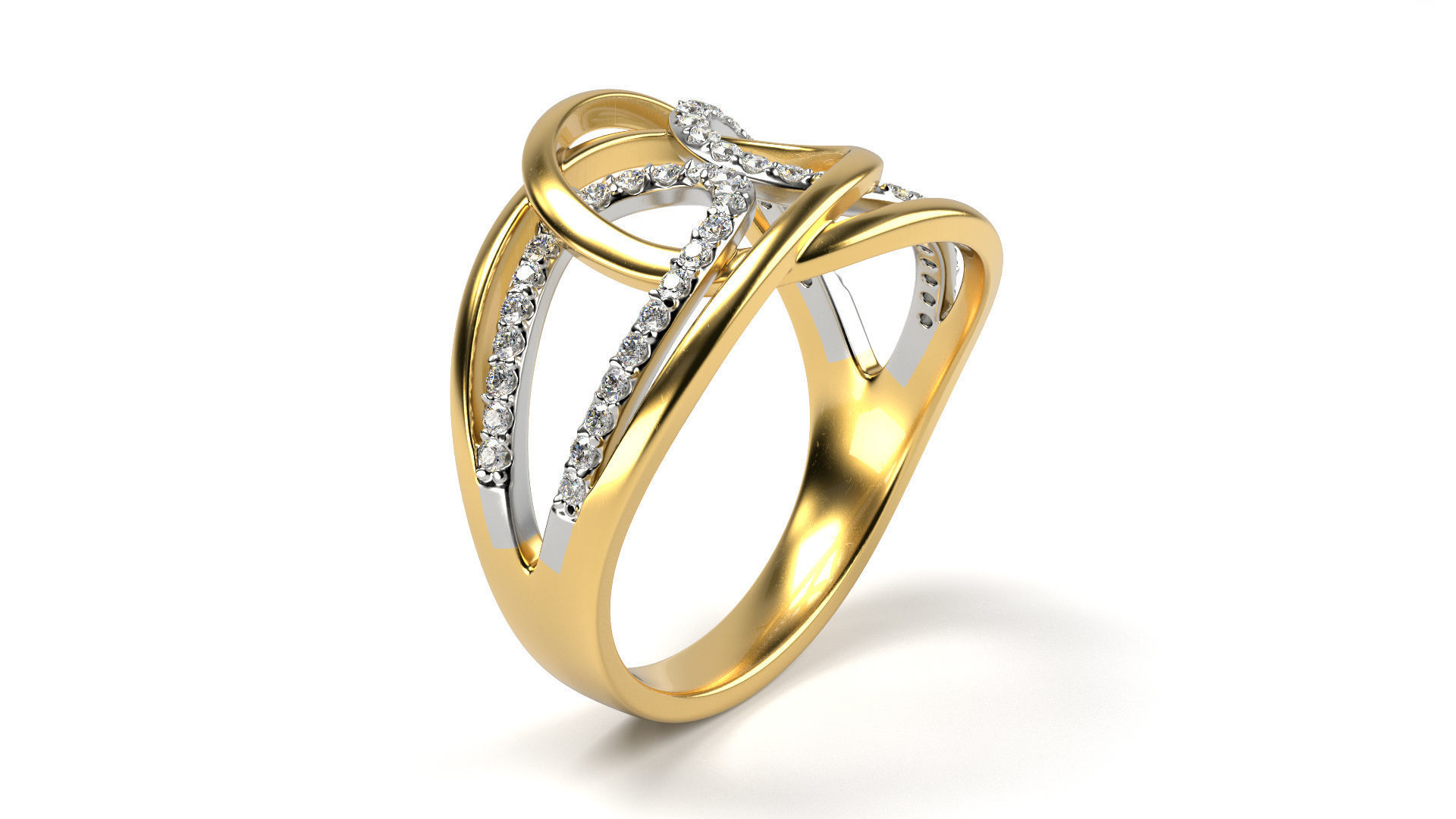 Overlap Loop Ring All Sizes 3D print model_2