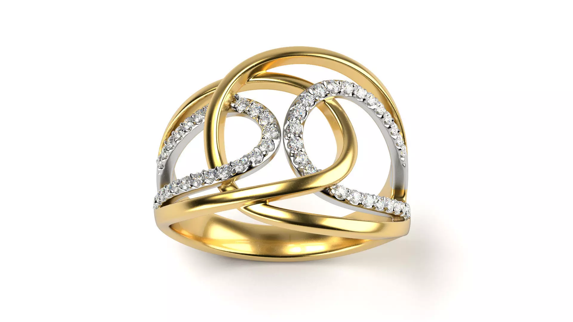 Overlap Loop Ring All Sizes 3D print model_0