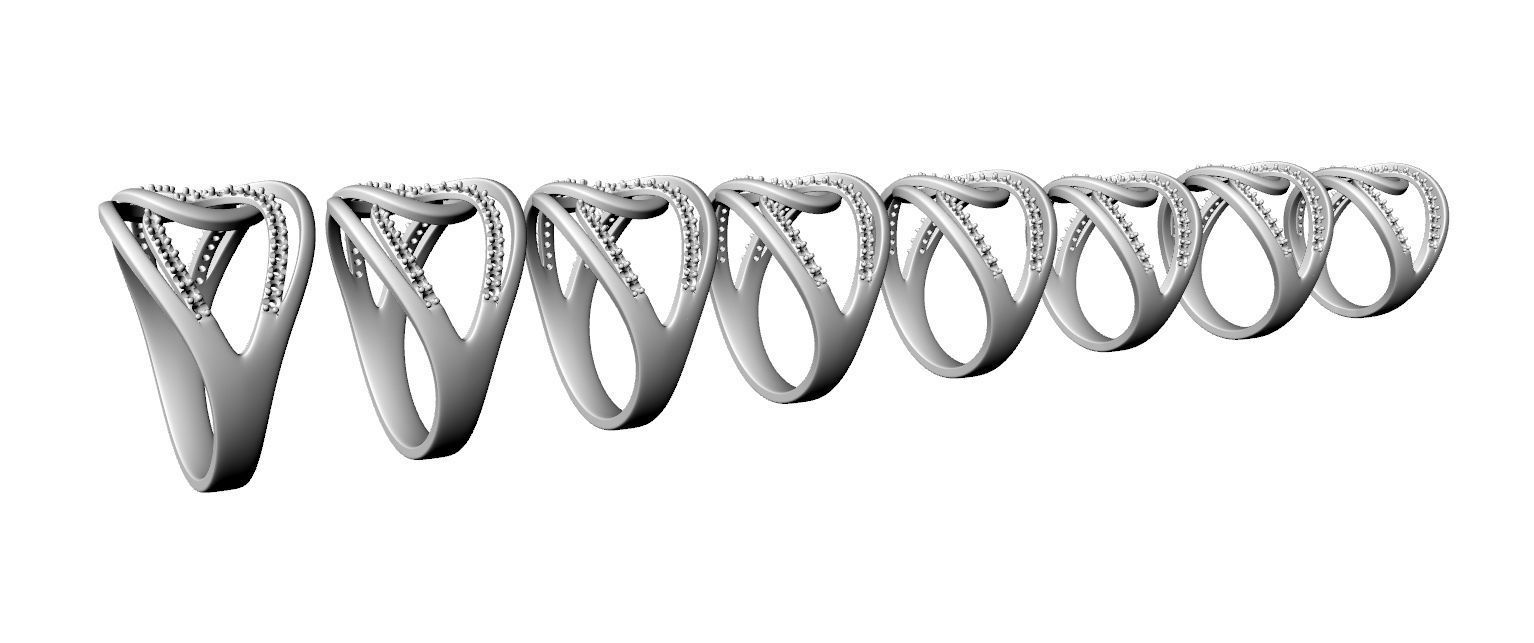 Overlap Loop Ring All Sizes 3D print model_3