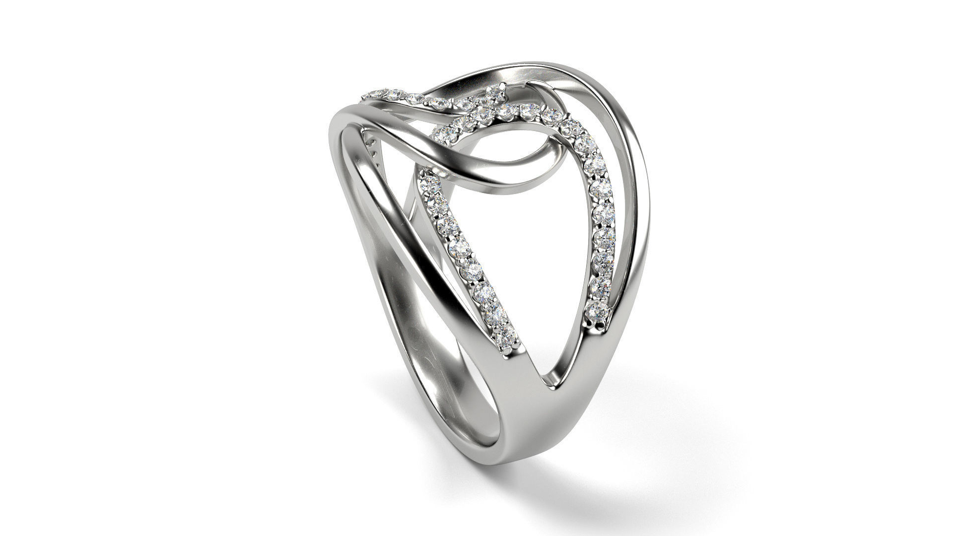 Overlap Loop Ring All Sizes 3D print model_1