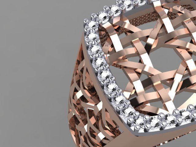 ring-best rose gold ring with diamonds 3D print model_2