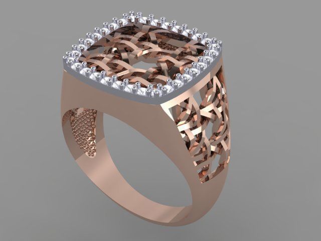 ring-best rose gold ring with diamonds 3D print model_5