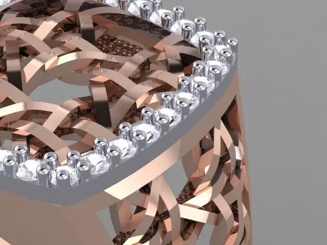 ring-best rose gold ring with diamonds 3D print model_0