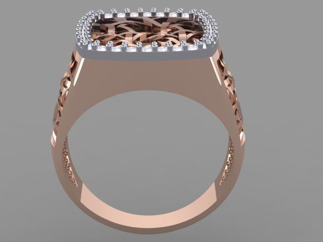 ring-best rose gold ring with diamonds 3D print model_6