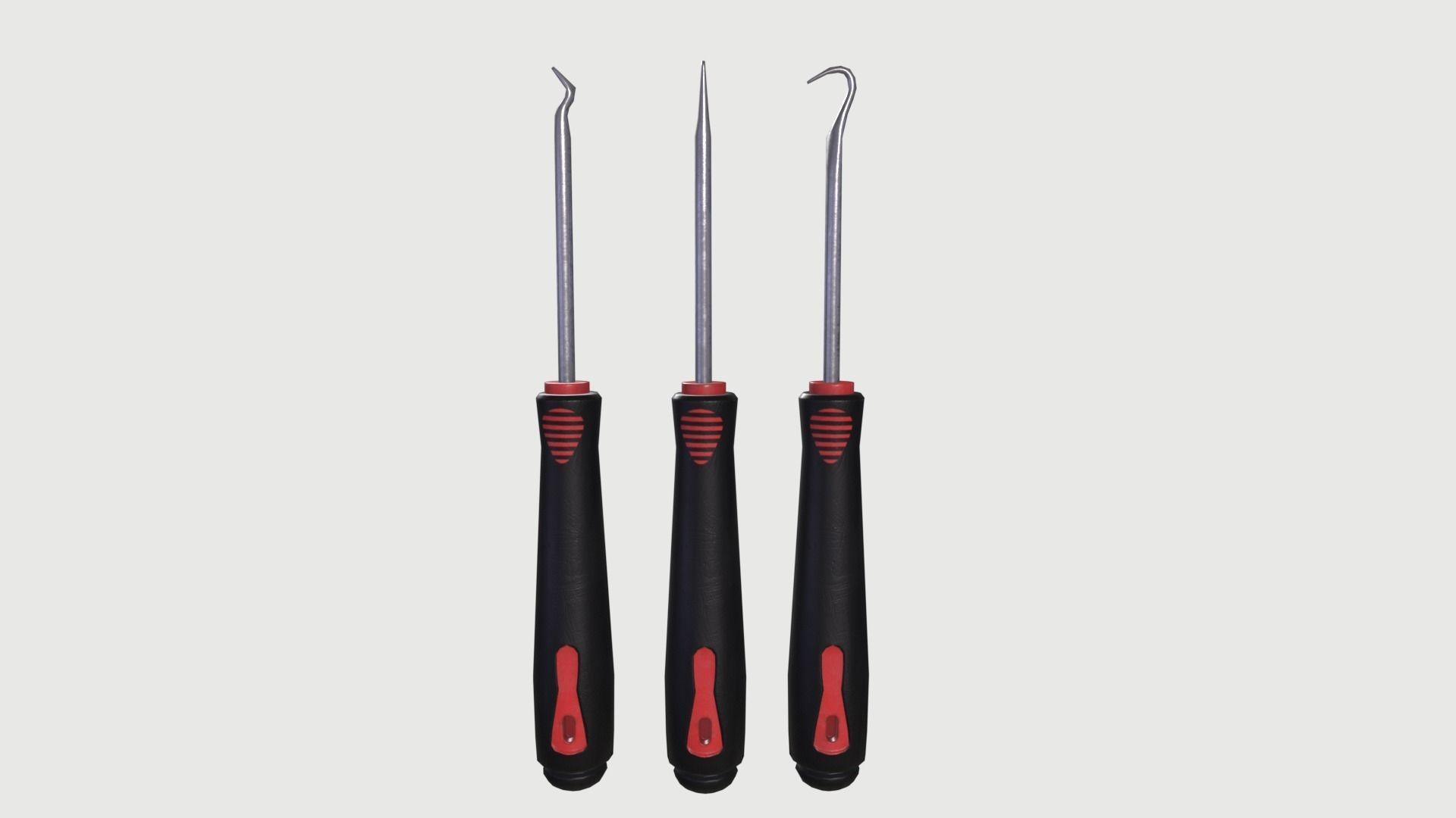 Tool Set 3 with handle Low-poly 3D model_6