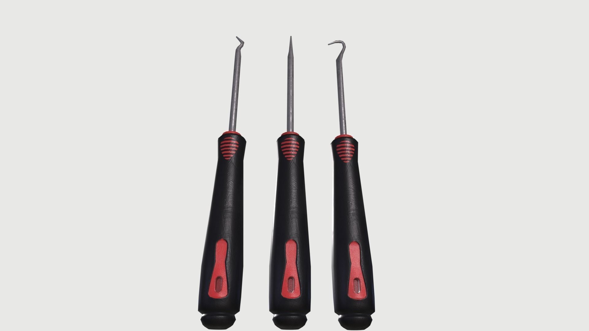 Tool Set 3 with handle Low-poly 3D model_8