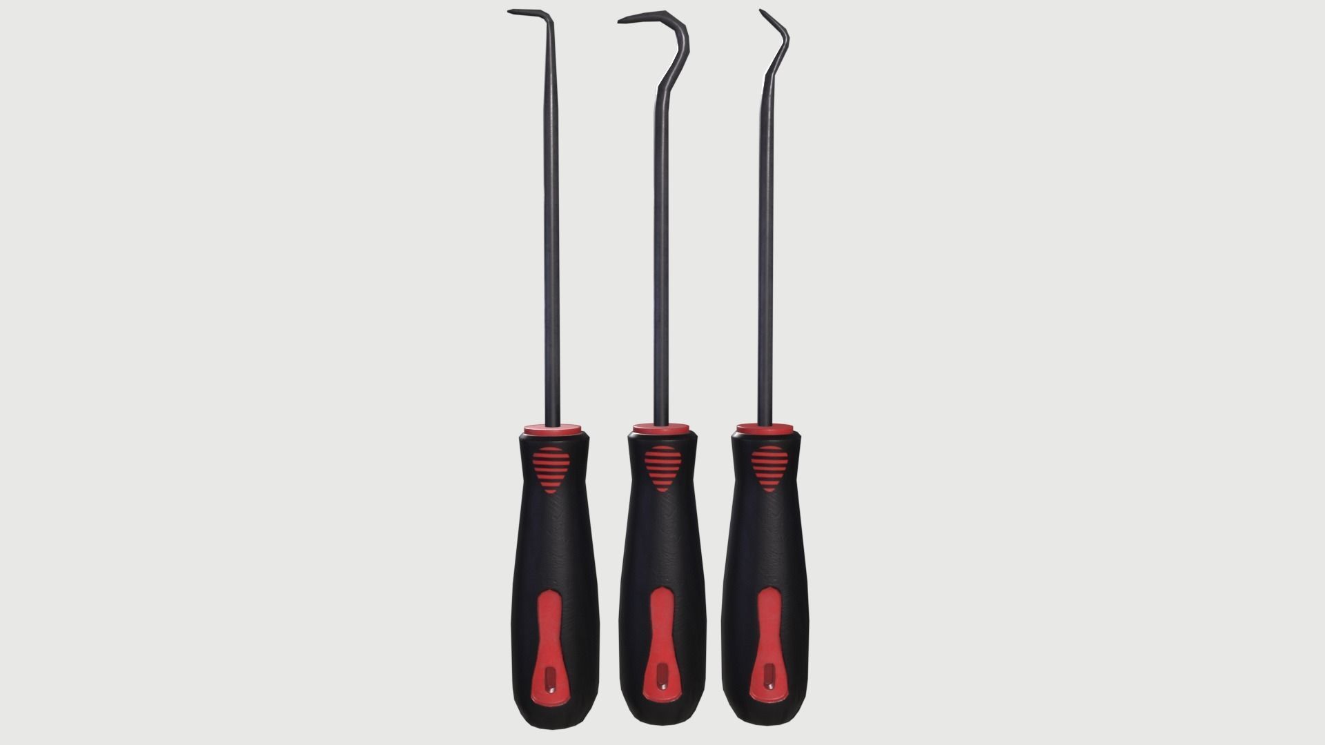 Tool Set 3 with handle Low-poly 3D model_4